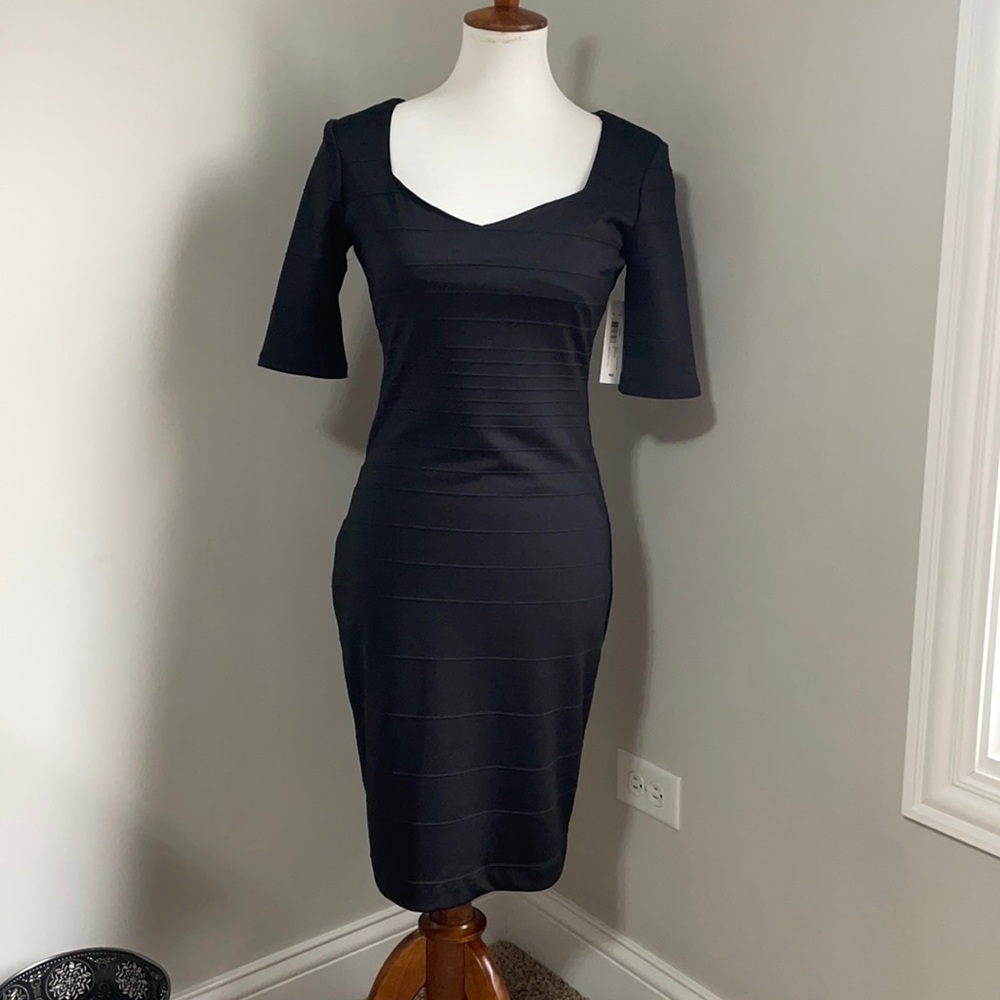 NWT Bisou Bisou Black Midi Dress